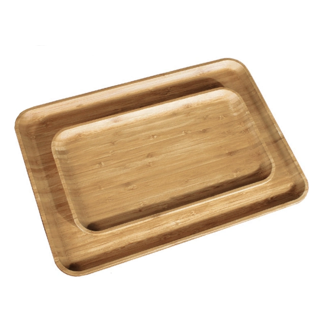 High Quality Bamboo Wood Serving Tray for Food FSC BSCI