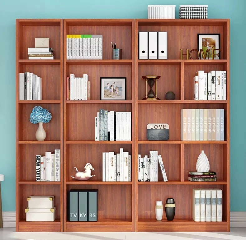 13solid Teak Wood Modern Glass Simple Living Room Bookcase Library Combined Wall Kids Bookshelf