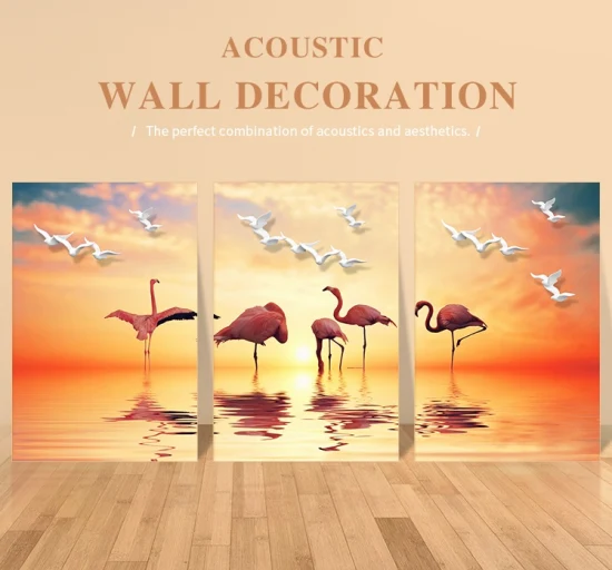 Panneau acoustique insonorisé de panneau décoratif de mur de panneau acoustique imprimé par tissu